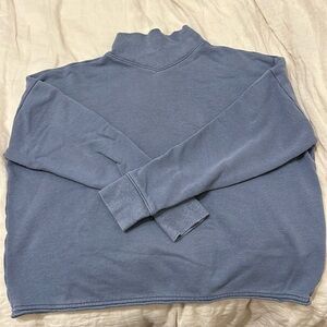 Madewell Blue Mock Neck Sweatshirt